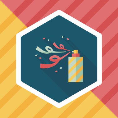 konfeti düz simgesi ile uzun gölge, eps10