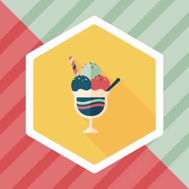 Uzun Gölge, eps10 dondurma düz simgesi