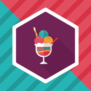 Uzun Gölge, eps10 dondurma düz simgesi