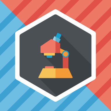 uzun gölge ile mikroskop düz simgesi