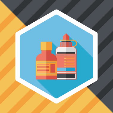 uzun gölge ile tıbbi şişe düz simgesi