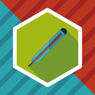 termometre ile uzun gölge düz simgesi