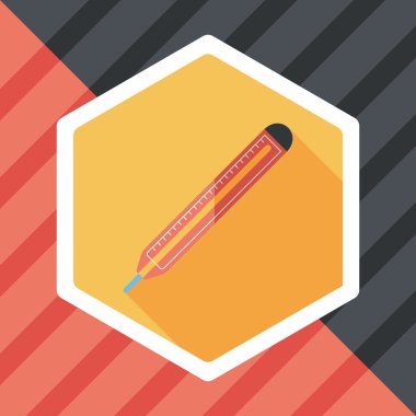 termometre ile uzun gölge düz simgesi