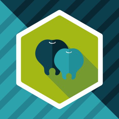 uzun gölge ile diş düz simgesi