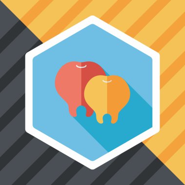 uzun gölge ile diş düz simgesi