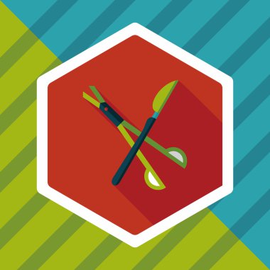 cerrahi alet düz uzun gölge simgesiyle