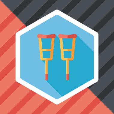 koltuk değneği ile uzun gölge düz simgesi