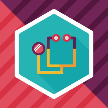 steteskop düz simgesi ve uzun gölgesi