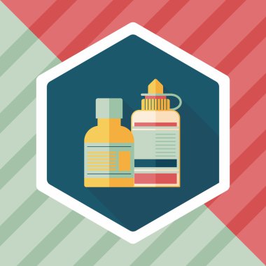 uzun gölge ile tıbbi şişe düz simgesi