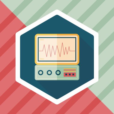 yoğun bakım düz simgesi uzun gölge ile izlemek