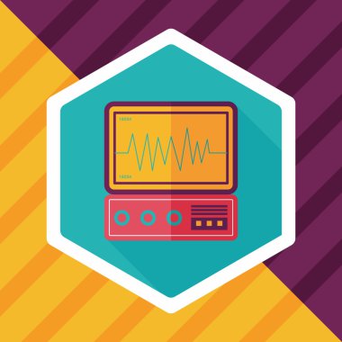 yoğun bakım düz simgesi uzun gölge ile izlemek