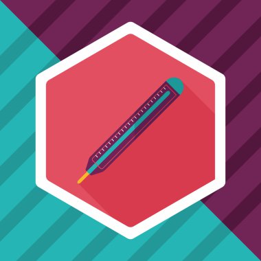 termometre ile uzun gölge düz simgesi