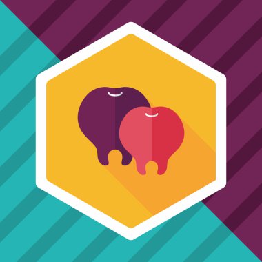 uzun gölge ile diş düz simgesi