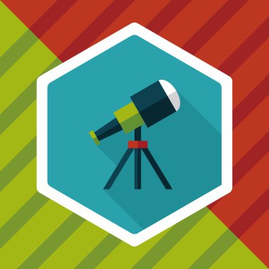 teleskop ile uzun gölge, eps10 düz simgesi