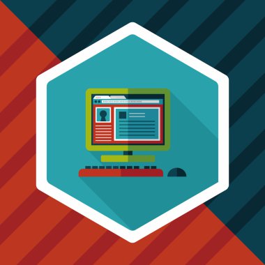 Uzun Gölge, eps10 ile bilgisayar düz simgesi