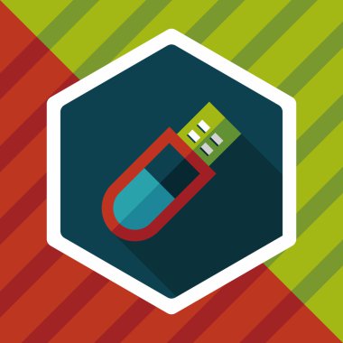 Uzun Gölge, eps10 ile USB flash bellek düz simgesi