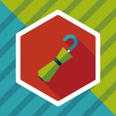 şemsiye uzun gölge düz simgesi