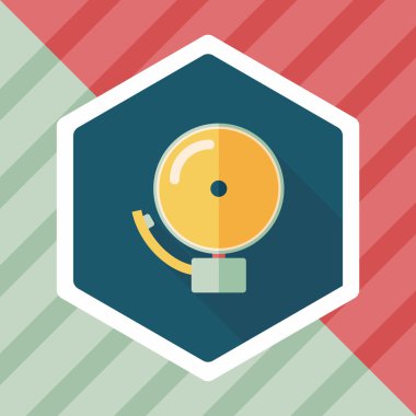 Alarm zili uzun gölge, eps10 düz simgesiyle