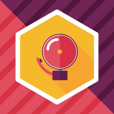 Alarm zili uzun gölge, eps10 düz simgesiyle