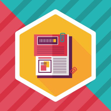 belgeyi düz simgesi ile uzun gölge, eps10