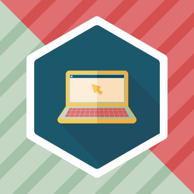 Uzun Gölge, eps10 ile dizüstü düz simgesi