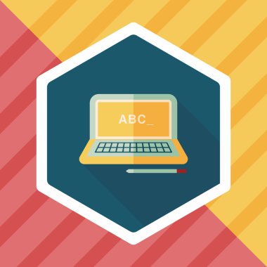 Uzun Gölge, eps10 ile dizüstü düz simgesi