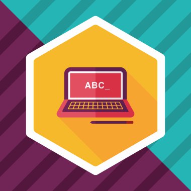 Uzun Gölge, eps10 ile dizüstü düz simgesi