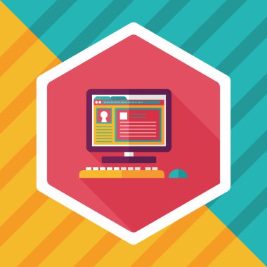 Uzun Gölge, eps10 ile bilgisayar düz simgesi