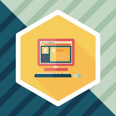 Uzun Gölge, eps10 ile bilgisayar düz simgesi