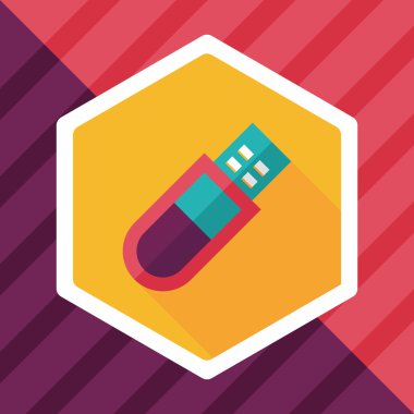 Uzun Gölge, eps10 ile USB flash bellek düz simgesi