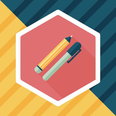 Uzun Gölge, eps10 kalem ve kurşun kalem düz simgesi