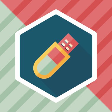 Uzun Gölge, eps10 ile USB flash bellek düz simgesi