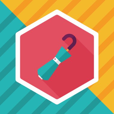 şemsiye uzun gölge düz simgesi