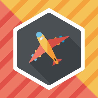 uzun gölge ile uçak düz simgesi