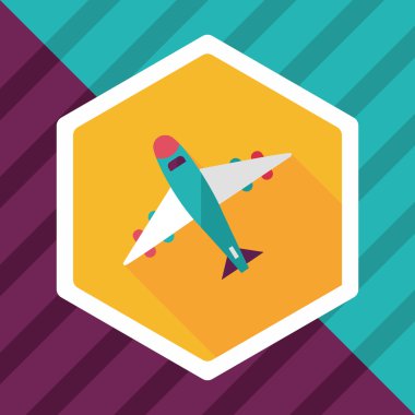 uzun gölge ile uçak düz simgesi