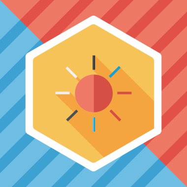 uzun gölge güneş düz simgesi