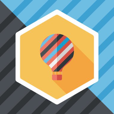 sıcak hava balonu uzun gölge düz simgesiyle