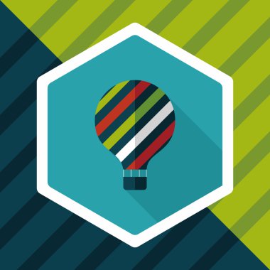 sıcak hava balonu uzun gölge düz simgesiyle