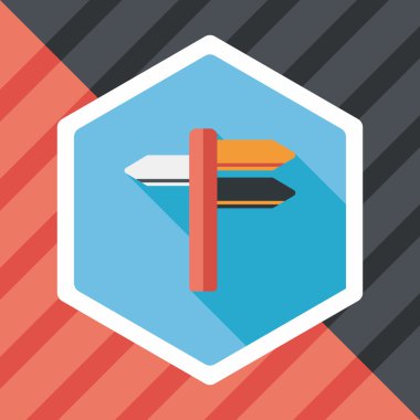 uzun gölge tabelasını düz simgesi