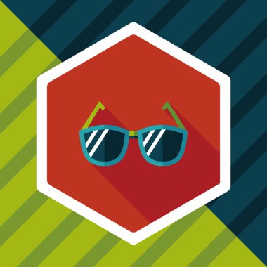 uzun gölge güneş gözlüğü düz simgesi