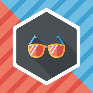 uzun gölge güneş gözlüğü düz simgesi