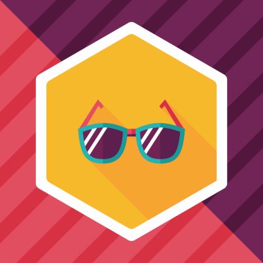 uzun gölge güneş gözlüğü düz simgesi