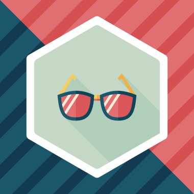 uzun gölge güneş gözlüğü düz simgesi