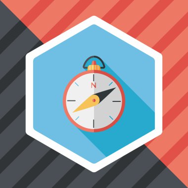 uzun gölge ile düz pusula simgesini