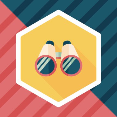 uzun gölge ile dürbün düz simgesi