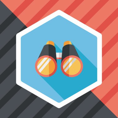 uzun gölge ile dürbün düz simgesi