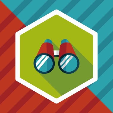 uzun gölge ile dürbün düz simgesi