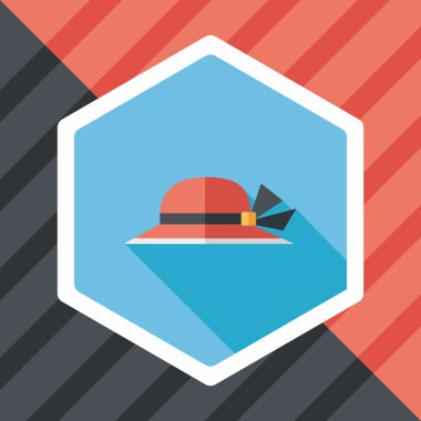 kadın şapka uzun gölge düz simgesiyle