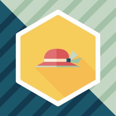 kadın şapka uzun gölge düz simgesiyle