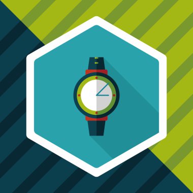 kol saati uzun gölge düz simgesi